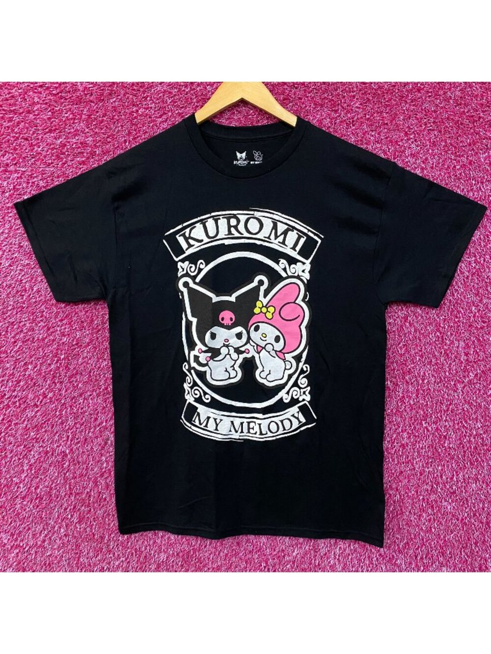 Sanrio Kuromi and My Melody Kawaii T-Shirt Large